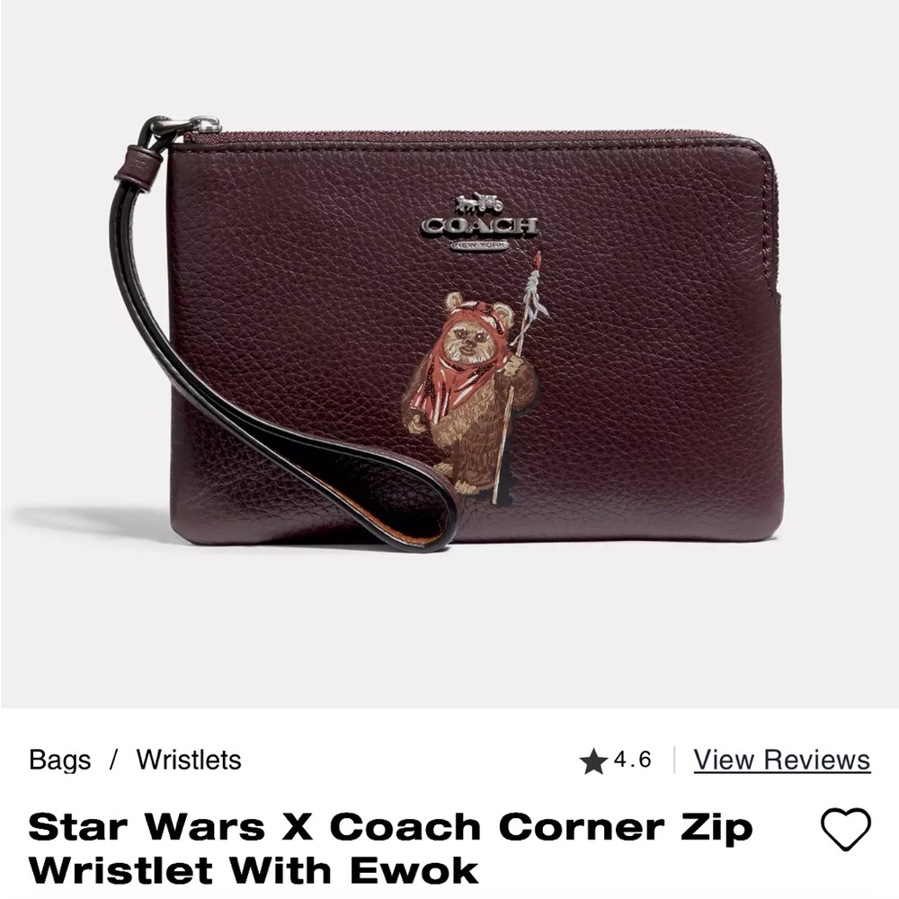 Coach Brown Wristlet with Ewok Design